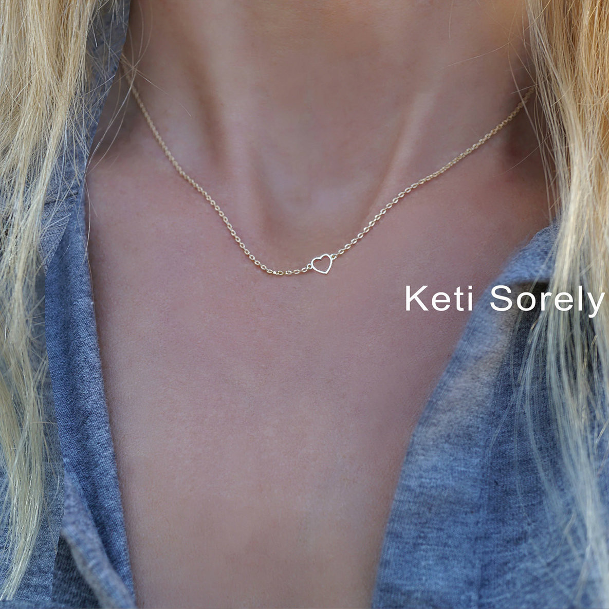 Sideways Open Heart Necklace – Harper & Jewels