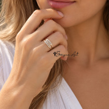 Personalized Stacking Ring With Name or Initials -  Choose Your Metal