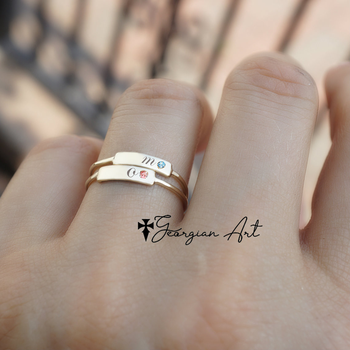 Stackable Ring Stacking Ring One Sterling Silver Ring Dainty Silver Ring Initial Ring Personalized Ring