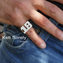 Personalized Number or Date Ring for Man  - Choose Your Metal