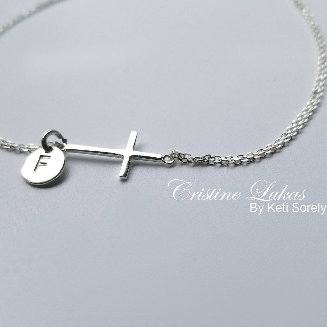 engraved cross bracelet