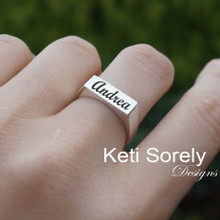 Engraved Name, Date or Initials Ring - Choose Your Metal