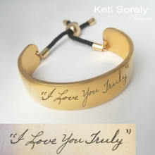 Engraved Cuff Bangle With Handwriting Message