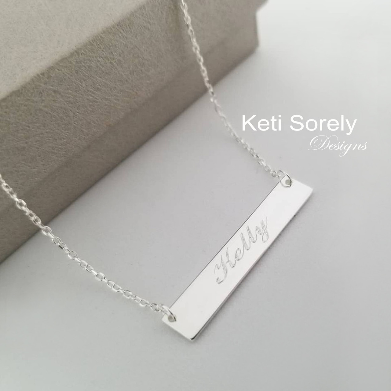 Silver 3D Totem Bar Personalised Necklace Engraved | Engravers Guild