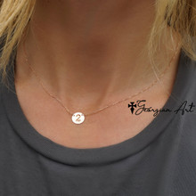 Personalized Mini Disc Necklace With Number - Choose Your Metal