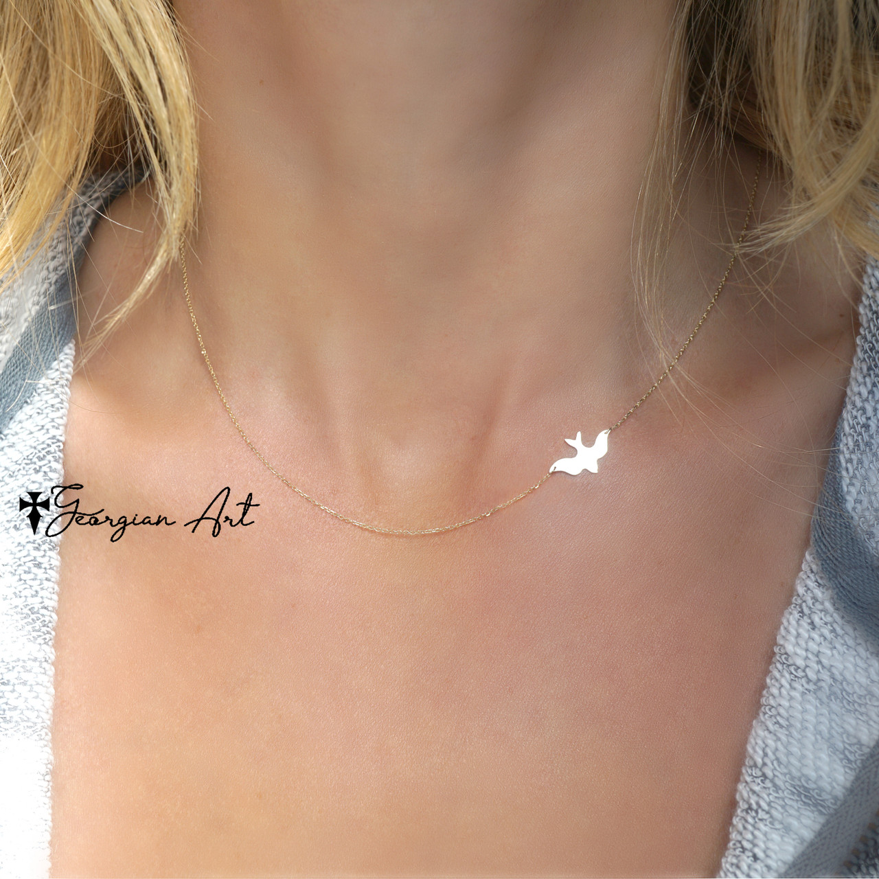 Personalized Bird Necklace Flying Bird With Initial Sterling Silver or Gold  Fill Bird Necklace - Etsy