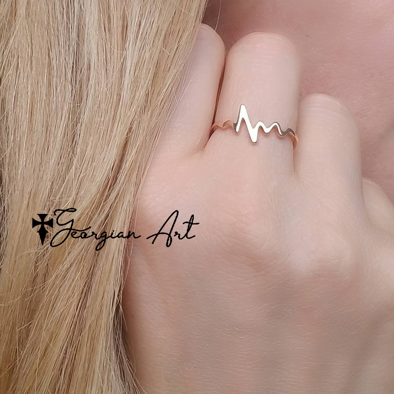 Heart Beat Engraved Luminous Ring