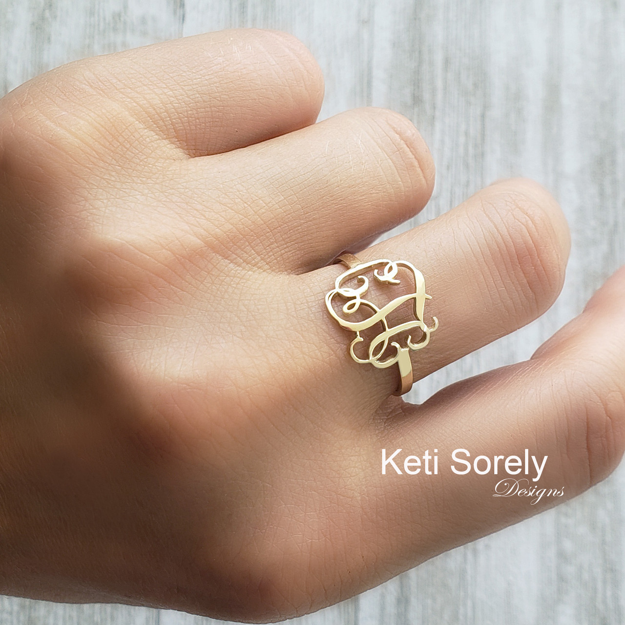 Monogram deals initial ring