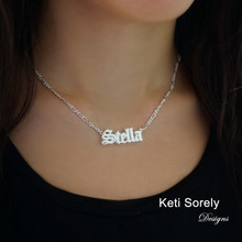 Personalized 3D Gothic Name Necklace - Choose Metal