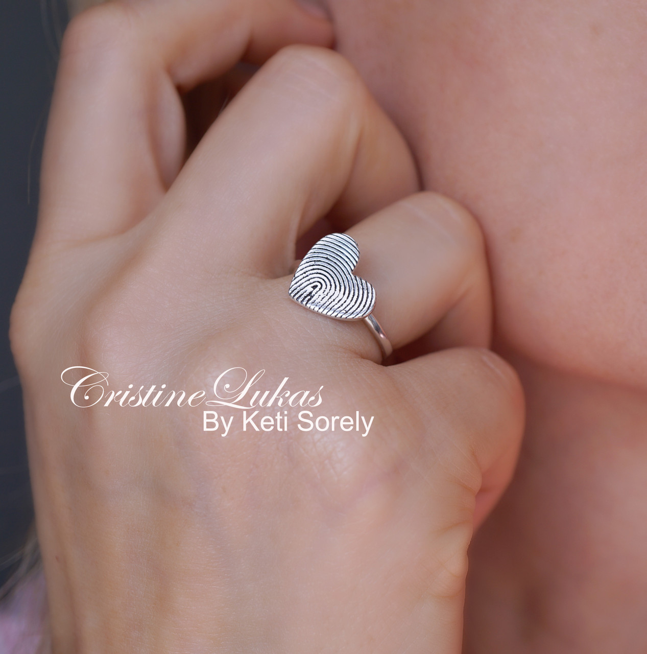 Fingerprint deals heart ring