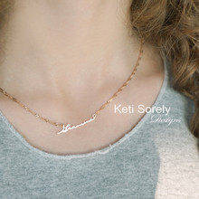 Handwriting Signature Necklace  With Singapore Chain - Choose Your Metal