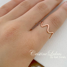 Dainty Wave Ring Band Eternity Style in Solid Gold
