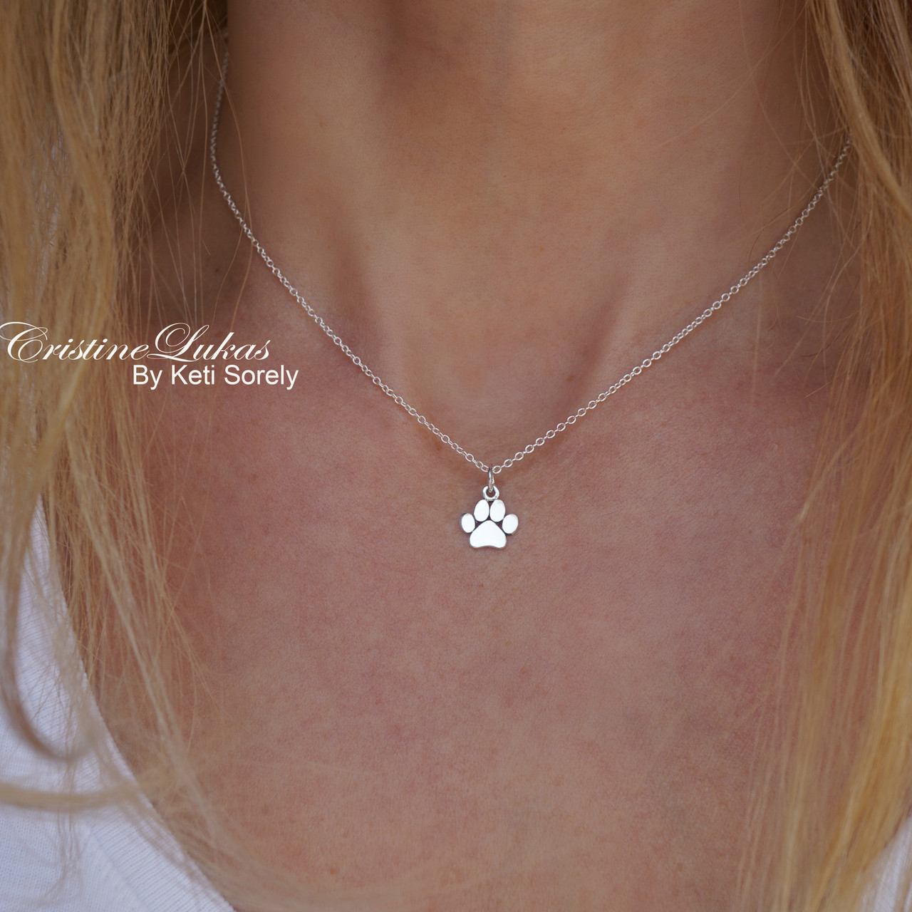 paw print necklace gold