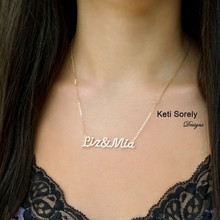 Name Necklace with CZ Stones or Diamonds - Choose Metal