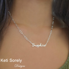  Paperclip Chain Name Necklace-  Choose Your Metal