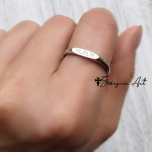 Engraved Mini Stackable Ring With Your Special Date - Solid Gold