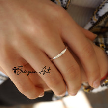 Paw Print Mini Stackable Ring in Solid Gold.