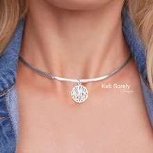 Personalized Script Monogram Pendant With Omega Chain - Yellow, Rose or White Gold