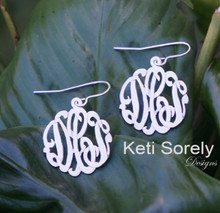 Personalized Monogrammed Initials Earrings with Ear Wire Style - Choose Your Metal