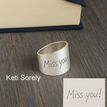 Engraved Cigar Ring with Any Handwriting - Choose Your Metal