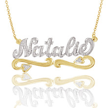 Personalized Handmade Name Necklace with Diamond Beading