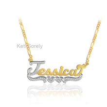 Personalized Handmade Name Necklace with  Heart Designs 