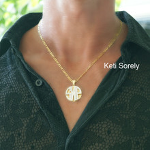 Personalized 3D Monogram Pendant for Men With Figaro Chain