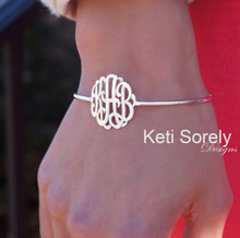 Personalized Designer Bangle with Handcrafted Initials - Sterling SIlver