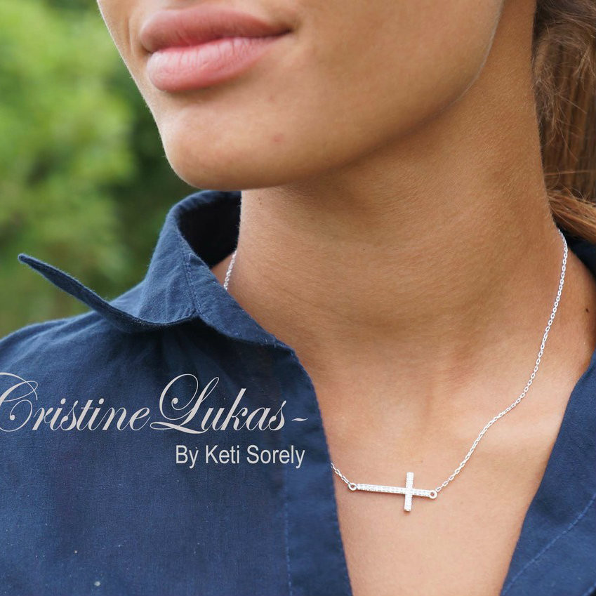 Keeping the Faith Set: Curved Sideways Cross and Tiny Hammered Ball Ne –  Gems In Vogue