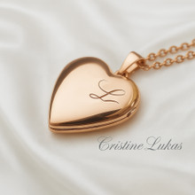 Engraved Heart Photo Locket - Choose Your Metal