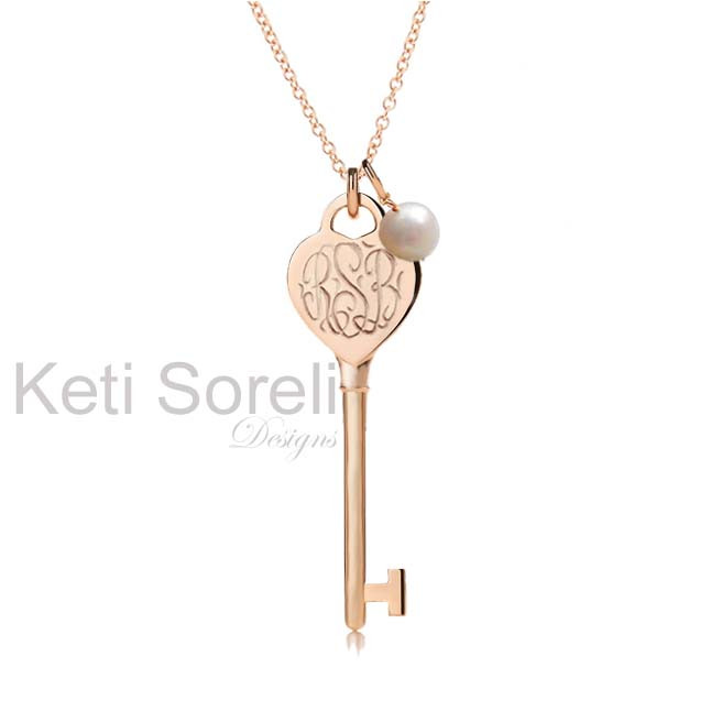 engraved key necklace