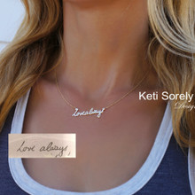 Handwriting Name or Signature Necklace  - Choose Your Metal