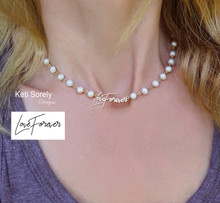 Handwritten Name, Word or Signature With Freshwater Pearl Chain.