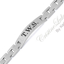 Men's Engraved Bracelet -  Stainless Steel