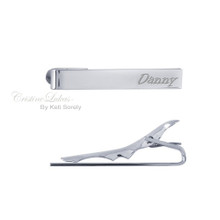 Men's Personalized Name Tie Bar - Sterling Silver
