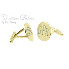 Modern Initials Cuff Links for Man - Sterling Silver With 24K Gold