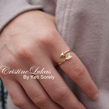 Double Wrap Adjustable Arrow Ring - Choose Your Metal