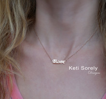 Personalized Name Necklace  With Old English Font - Choose Metal 