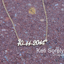 Special Number, Date Necklace or Zip Code Necklace - Choose Metal