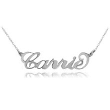 Celebrity Style Hand Cut Name Necklace (Sex and the City) - Choose Your Metal