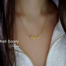 Celebrity Style Hand Cut Name Necklace (Sex and the City) - Choose Your Metal