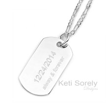 Engraved Personalized Message Pendant For Man - Sterling Silver
