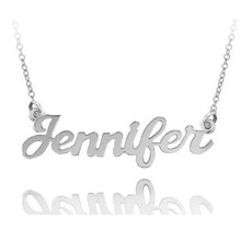Personalized Hand Cut Name Necklace (Jennifer Style) - Choose Your Metal
