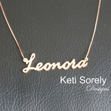 Handmade Name Necklace "Leonora" Style - Choose Your Metal
