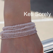50% OFF - Handmade Multi String Bead Bracelet - Pink Color