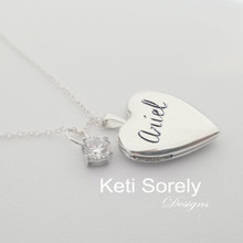 Hand Engraved Heart Locket With Message - Choose Metal