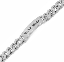 Men's Engraved Message Bracelet -  Stainless Steel