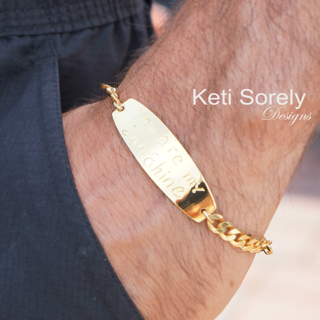 Mens sales nameplate bracelet