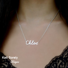 Personalized Hand Cut Name Necklace (Chloe Style) - Choose Your Metal