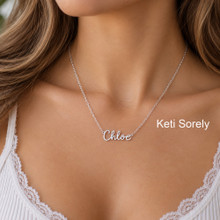 Personalized Hand Cut Name Necklace (Chloe Style) - Choose Your Metal